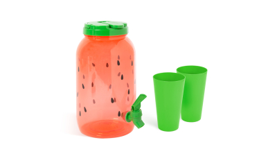Family Pound - dozator de bauturi cu robinet + 2 buc. Pahare - 3,8 l