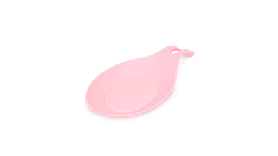 Suport roz, siliconic, anti-picurare pentru lingura de gatit - 20 x 10 x 2 cm