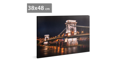 FAMILY POUND - Tablou cu LED - "Podul cu lanturi - 2 x AA, 38 x 48 cm