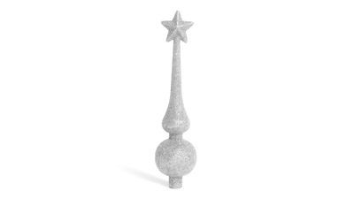 Ornament pentru Varful pomului de Craciun - 18,5 cm, argintiu