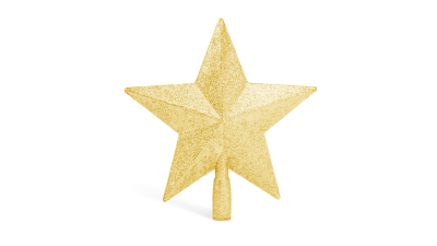 Ornament pentru Varful pomului de Craciun - model stea - 20x19 cm - auriu
