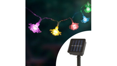 Instalatie de pom cu incarcare solara LED - floare - 2,3 m - 20 LED - multicolore