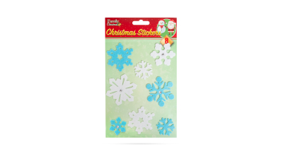 Set de autocolante de pasla 3D, fulgi de zapada - 15 x 20 cm - 8 buc / pachet
