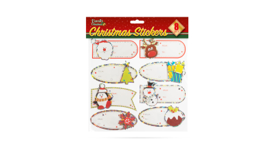 Set de etichete 3D cadou - festiv - 8 buc / pachet