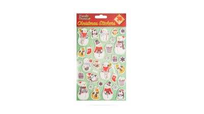 Set de autocolante de Craciun - om de zapada - 20 x 13,5 cm - 30 buc / pachet