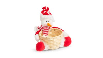 Cos de servit pentru Sarbatori - om de zapada - 18 x 17 cm