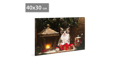 Tablou de Craciun cu LED - 40 x 30 cm