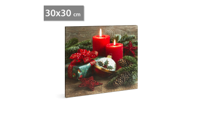 Tablou de Craciun cu LED - 30 x 30 cm