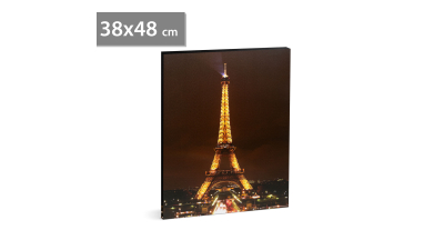 Tablou decorativ cu LED - „Turnul Eiffel inch - 2 x AA, 38 x 48 cm