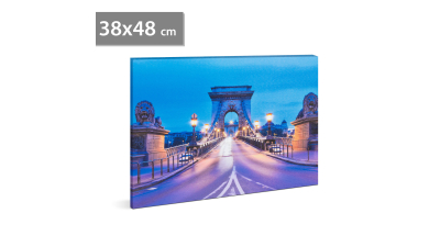 Tablou decorativ cu LED - "Podul cu lanturi" - 2 x AA, 38 x 48 cm
