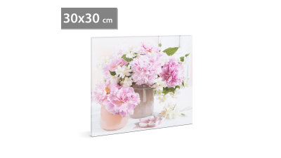 Tablou decorativ cu LED - „Model cu flori inch - 2 x AA, 30 x 30 cm
