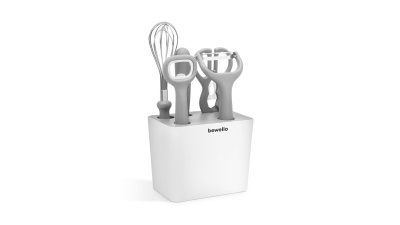 Set de ustensile de bucatarie cu suport - 5 + 1 piese
