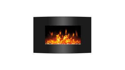 Semineu electric de perete - radiator + LED - curbat