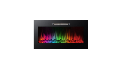 Semineu electric incorporat - radiator + LED RGB - 91 x 15 x 48 cm