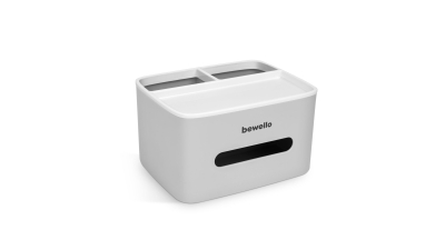 Bewello - Suport-dozator pentru batiste si servetele de hartie - alb - 205 x 160 x 120 mm
