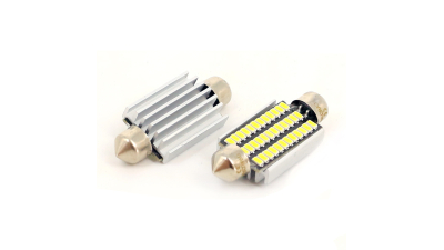 Set 2 becuri auto Carguard cu 36 leduri SMD 12V T11x41mm C10W 3W alb sofit Festoon Canbus cu radiator - fara eroare