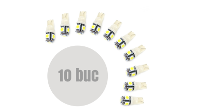 Bec de pozitie LED SMD T10 W2.1x9.5 12V 1.25W , set 10 buc.