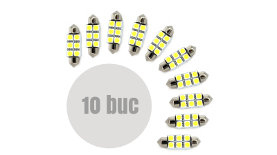 Bec auto Sofit SV8.5 LED SMD 39mm 12V 1.5W, set 10 buc.