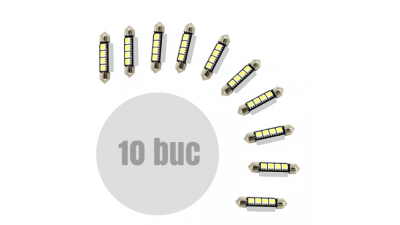 Bec auto Sofit SV8.5 LED Canbus SMD 39mm 12V 3W, set 10 buc.