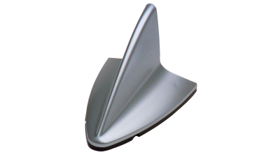 Antena auto ornamentala Rechin culoare Silver, universala, cu banda adeziva 