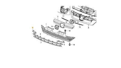 Ornament Dreapta Grila Radiator Inferioara - O.E. Honda 71124SWWG01