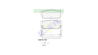 Set placute frana Icer 140914700, parte montare : Punte Spate