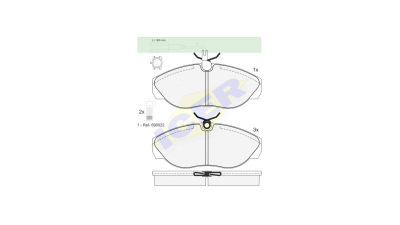 Set placute frana Icer 141053203, parte montare : Punte Fata
