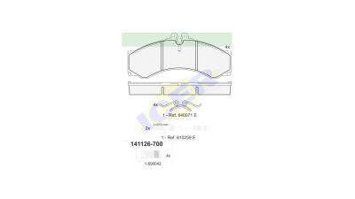 Set placute frana Icer 141126700, parte montare : Punte Fata