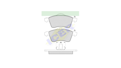 Set placute frana Icer 141166, parte montare : Punte Fata