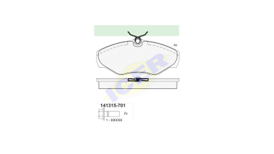 Set placute frana Icer 141315701, parte montare : Punte Fata