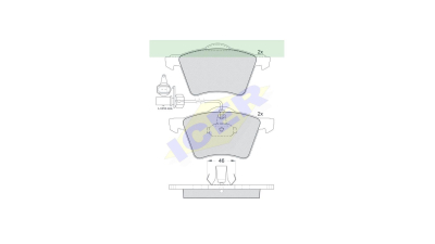 Set placute frana Icer 141350, parte montare : Punte Fata