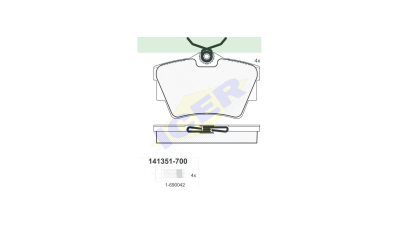 Set placute frana Icer 141351700, parte montare : Punte Spate