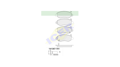 Set placute frana Icer 141367701, parte montare : Punte Fata