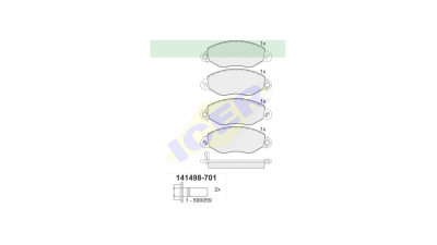 Set placute frana Icer 141498701, parte montare : Punte Fata