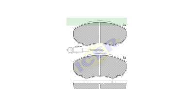 Set placute frana Icer 141523, parte montare : Punte Fata
