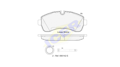 Placute frana ICER IE141785, Fata