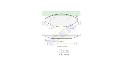 Set placute frana Icer 141792, parte montare : Punte Fata