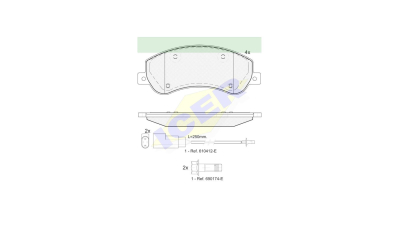 Set placute frana punte fata Ford Transit, 04.2006-2014, marca Icer 141793
