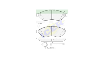 Set placute frana Icer 141803, parte montare : Punte Fata