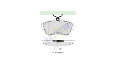 Set placute frana Icer 141823, parte montare : Punte Spate