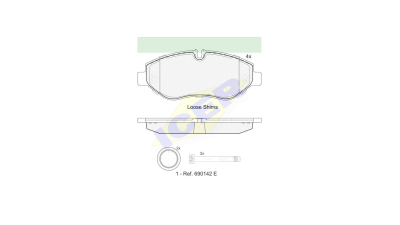 Set placute frana Icer 141832, parte montare : Punte Fata