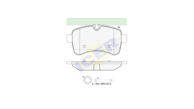 Set placute frana Icer 141837, parte montare : Punte Spate