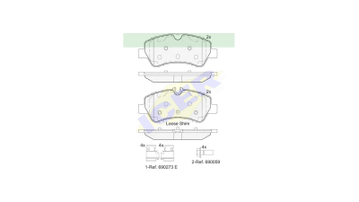 Placute frana ICER IE142116, Spate