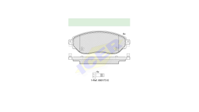 Set placute frana Icer 142219, parte montare : Punte Fata
