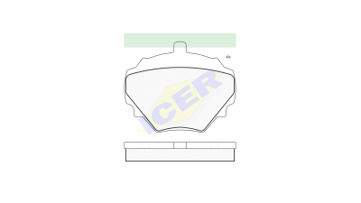 Set placute frana Icer 180231, parte montare : Punte Spate