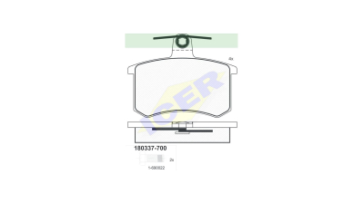 Set placute frana Icer 180337700, parte montare : Punte Spate