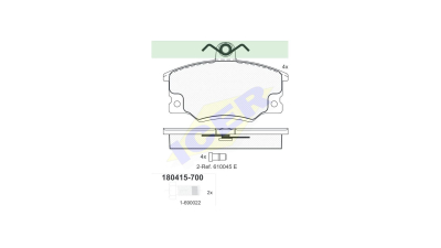 Set placute frana Icer 180415700, parte montare : Punte Fata
