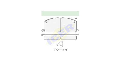 Set placute frana Icer 180462, parte montare : Punte Fata