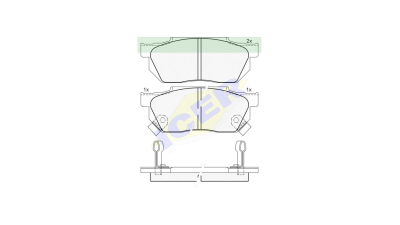 Set placute frana Icer 180494, parte montare : Punte Fata