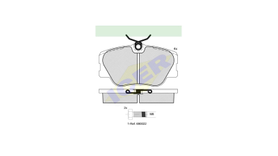 Set placute frana Icer 180510700, parte montare : Punte Fata